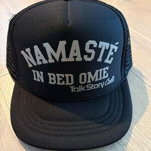 "Namasté In Bed Omie" Black Trucker Hat